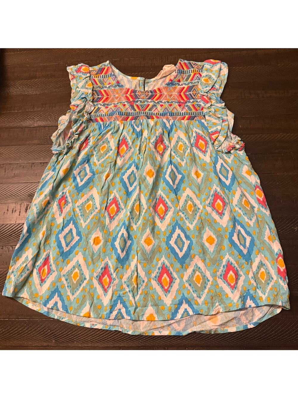 Savanna Jane Embroidered Colorful Short Sleeve Blouse Size Medium Fairy Boho